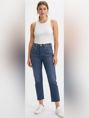 Levi's Premium Wedgie Straight Jeans - Raw Hem